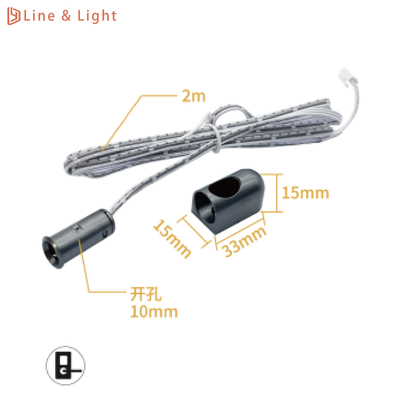 DC 12-24V LED Cabinet Light Door Switch Recessed / Sensor de puerta inalámbrica de superficie